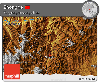 Physical 3D Map of Zhonghe