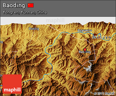 Physical 3D Map of Baoding