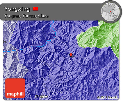Political 3D Map of Yongxing