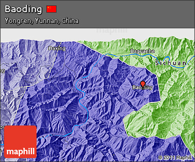 Political 3D Map of Baoding