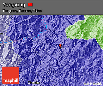 Political 3D Map of Yongxing