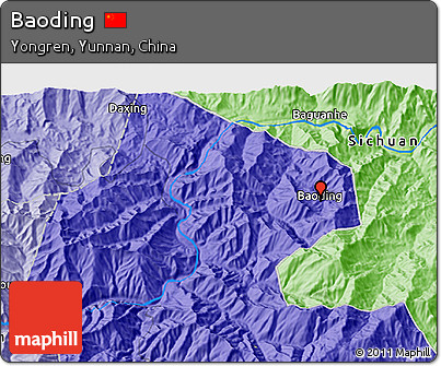 Political 3D Map of Baoding