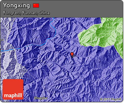 Political 3D Map of Yongxing