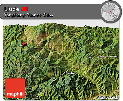 Satellite 3D Map of Liude