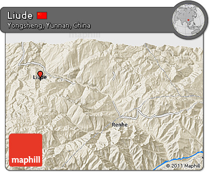 Shaded Relief 3D Map of Liude