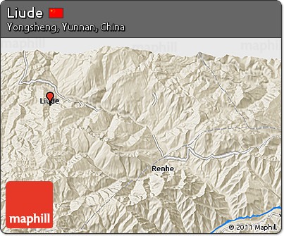 Shaded Relief 3D Map of Liude