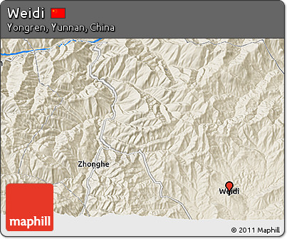 Shaded Relief 3D Map of Weidi