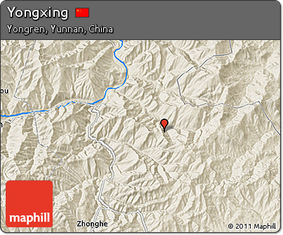 Shaded Relief 3D Map of Yongxing