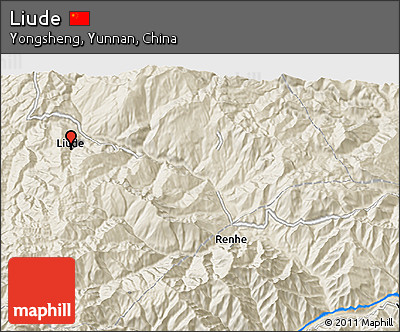 Shaded Relief 3D Map of Liude