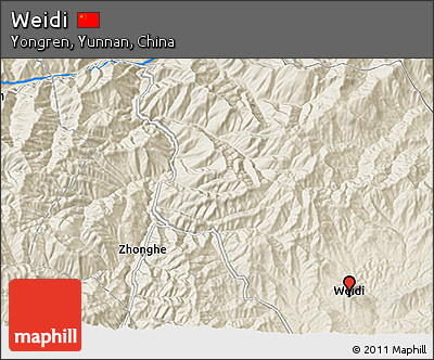 Shaded Relief 3D Map of Weidi