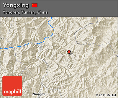 Shaded Relief 3D Map of Yongxing