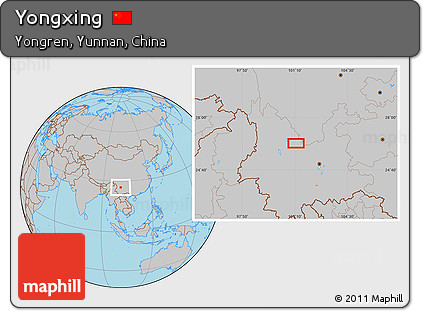 Gray Location Map of Yongxing