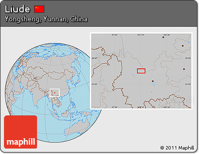 Gray Location Map of Liude