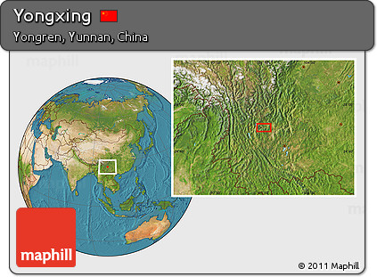 Satellite Location Map of Yongxing