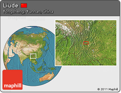Satellite Location Map of Liude