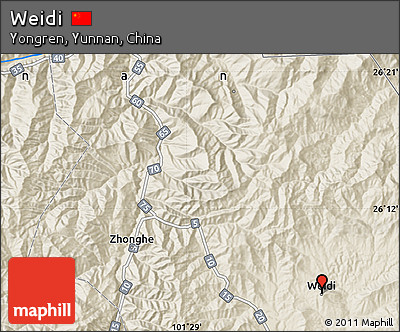 Shaded Relief Map of Weidi