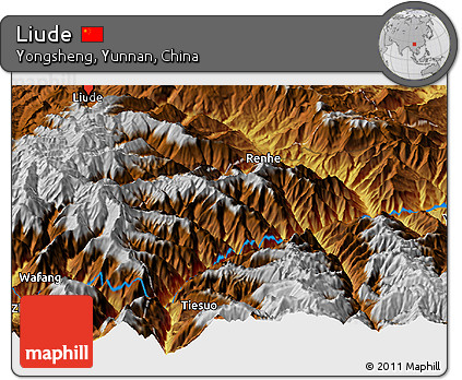 Physical Panoramic Map of Liude
