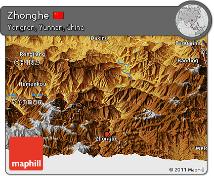 Physical Panoramic Map of Zhonghe
