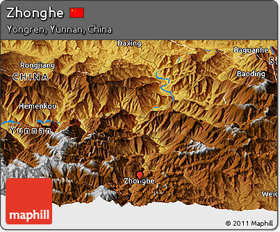 Physical Panoramic Map of Zhonghe