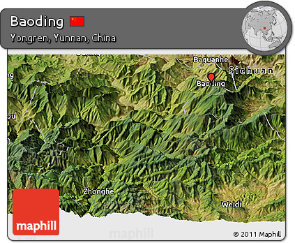 Satellite Panoramic Map of Baoding