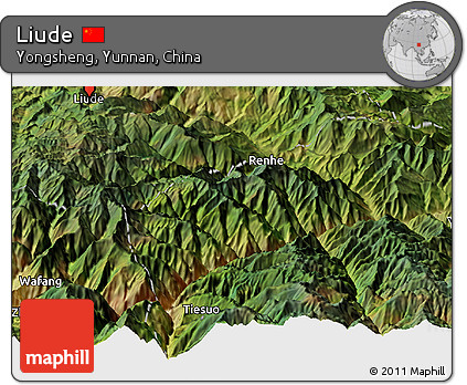 Satellite Panoramic Map of Liude