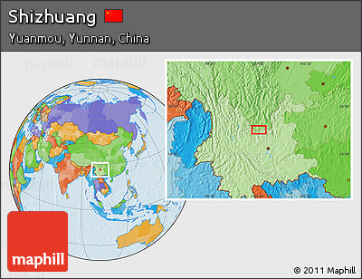 Political Location Map of Shizhuang