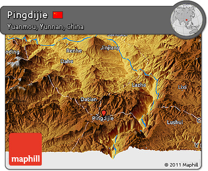 Physical Panoramic Map of Pingdijie