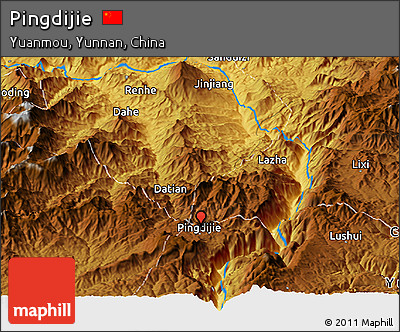 Physical Panoramic Map of Pingdijie