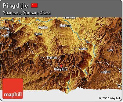 Physical Panoramic Map of Pingdijie