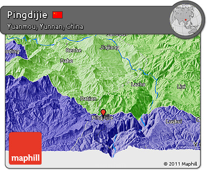 Political Panoramic Map of Pingdijie