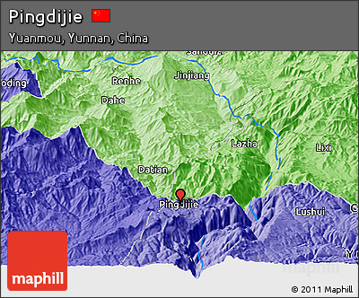 Political Panoramic Map of Pingdijie