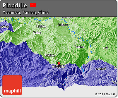 Political Panoramic Map of Pingdijie