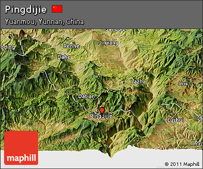 Satellite Panoramic Map of Pingdijie
