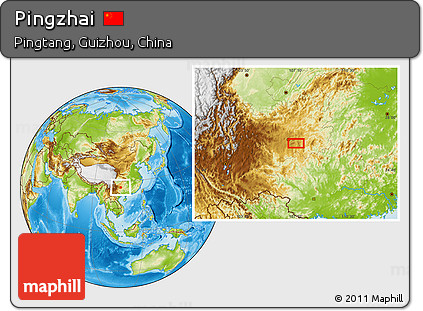 Physical Location Map of Pingzhai