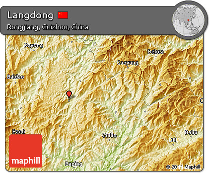 Physical 3D Map of Langdong