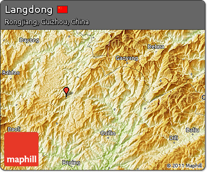 Physical 3D Map of Langdong