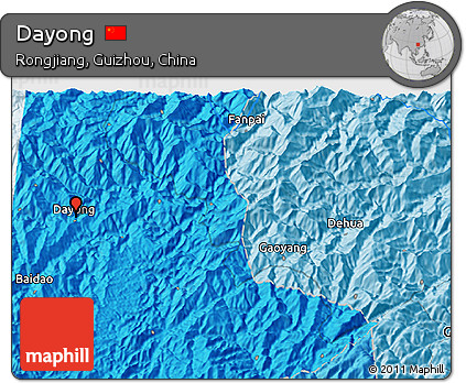 Political 3D Map of Dayong