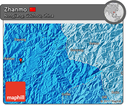 Political 3D Map of Zhanmo