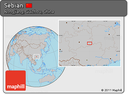 Gray Location Map of Sebian