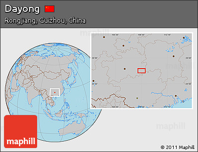 Gray Location Map of Dayong