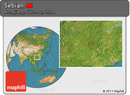 Satellite Location Map of Sebian