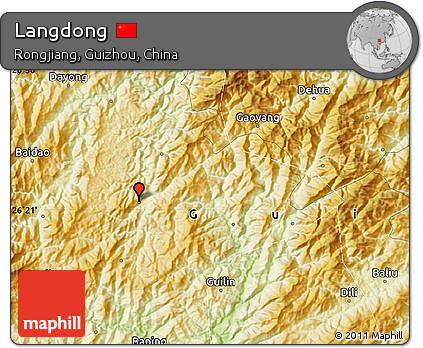 Physical Map of Langdong