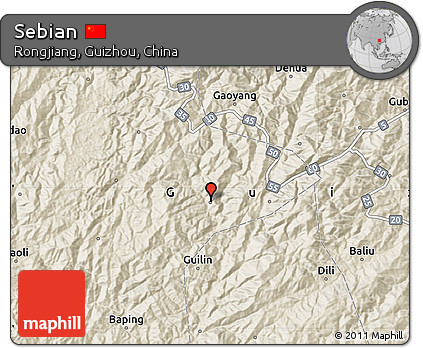 Shaded Relief Map of Sebian