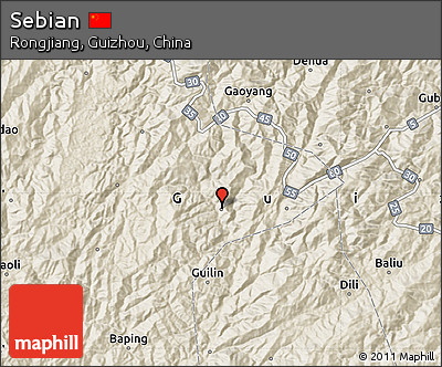 Shaded Relief Map of Sebian
