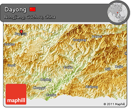 Physical Panoramic Map of Dayong