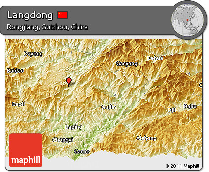Physical Panoramic Map of Langdong