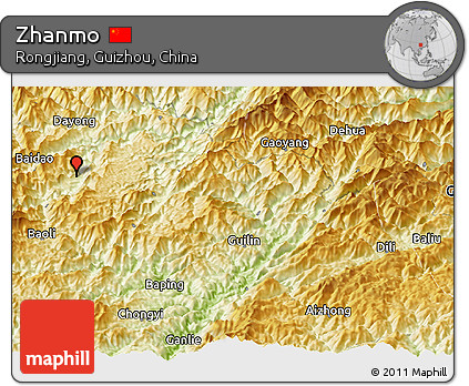 Physical Panoramic Map of Zhanmo