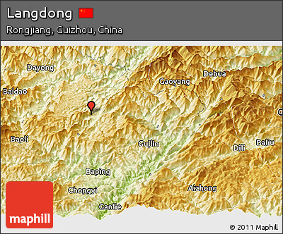 Physical Panoramic Map of Langdong
