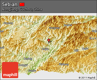 Physical Panoramic Map of Sebian