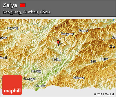 Physical Panoramic Map of Zaiya